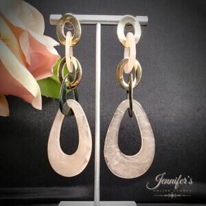 3/$25 a new day Genuine Shell Gold Oval Dangle Earrings